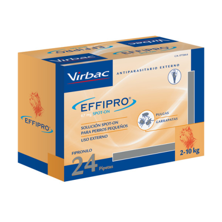 EFFIPRO SPOT ON PERRO 2-10 KG 24 PIPETAS