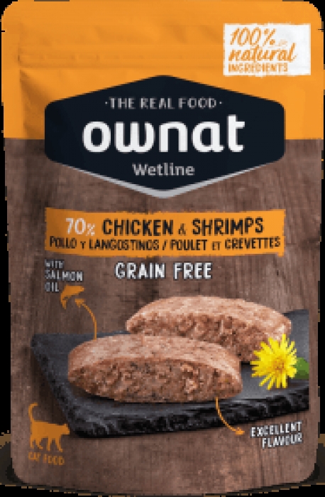 OWNAT GATO WETLINE CHICKEN&SHRIMPS 12X85G