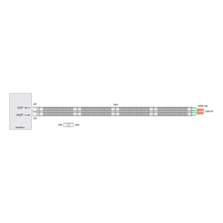 TUBOS CORRUGADOS PACIENTE FLEXTUBE 22MM/1,6M 1UD