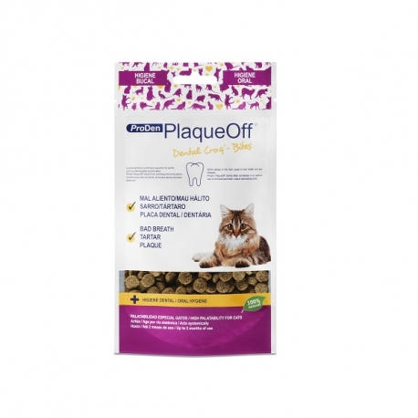 PLAQUEOFF DENTAL BITES 60G GATO 