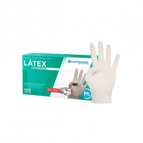 GUANTES LATEX CON POLVO TALLA: S 100UD