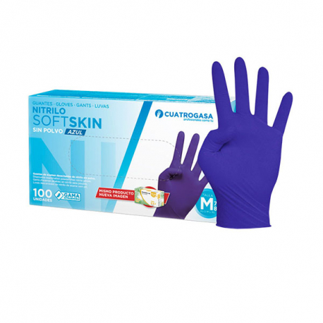 GUANTES NITRILO SOFTSKIN AZUL TALLA: S 100UD