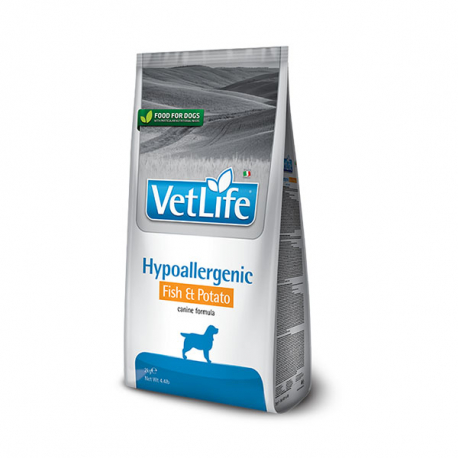 VETLIFE DOG HYPO PESCADO,PATATA 12KG