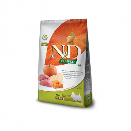 N&D PUMPKIN DOG MINI JABALI,MANZANA 2,5KG