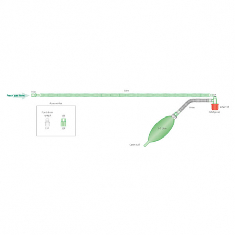 CIRCUITO RESPIRATORIO MAPLESON F 0,5L/1,8M 1UD