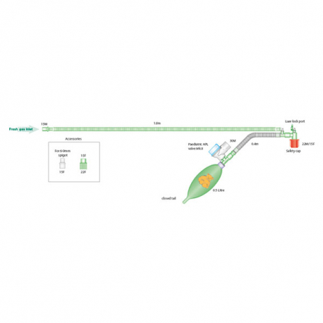 CIRCUITO RESPIRATORIO PEDIATRICO 15MM/0,5L/1,8M 