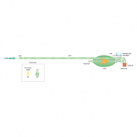 CIRCUITO RESPIRATORIO PEDIATRICO 15MM/1L/1,8M 1UD