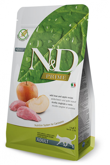 N&D PRIME CAT JABALI,MANZANA 1,5KG