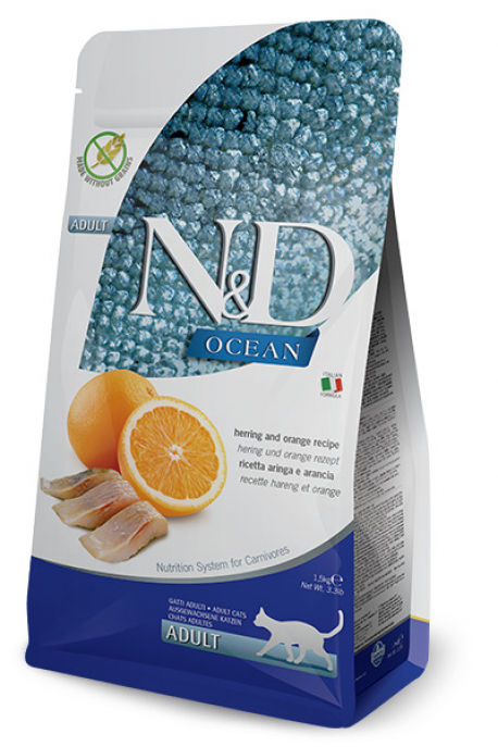 N&D OCEAN CAT ARENQUE,NARANJA 5KG