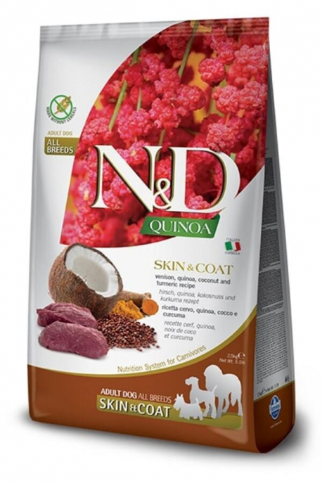 N&D QUINOA DOG SKIN COAT VENADO 7KG