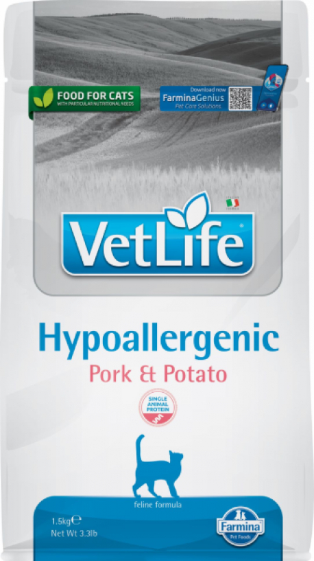 VETLIFE CAT HYPO CERDO,PATATA 1,5KG