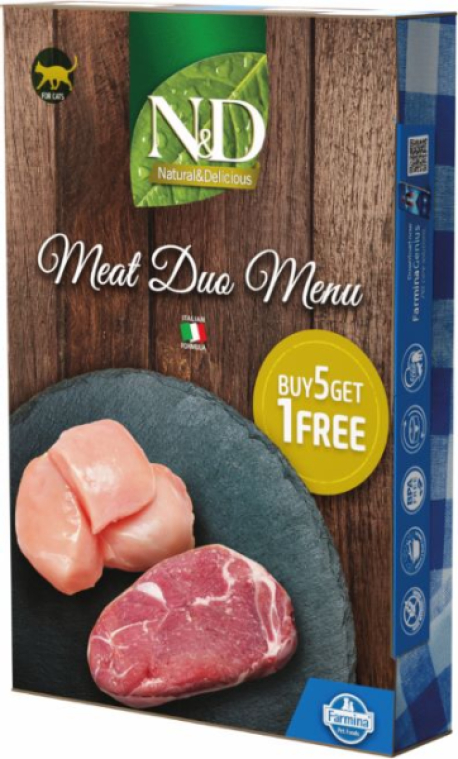 N&D NATURAL CAT MEAT DUO MENU 6X70G (5+1)