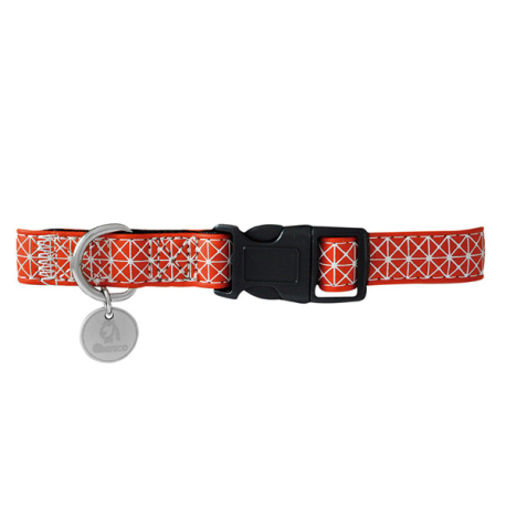 COLLAR MAC LEATHER CROSS ROJO 20mm x 35-50cm