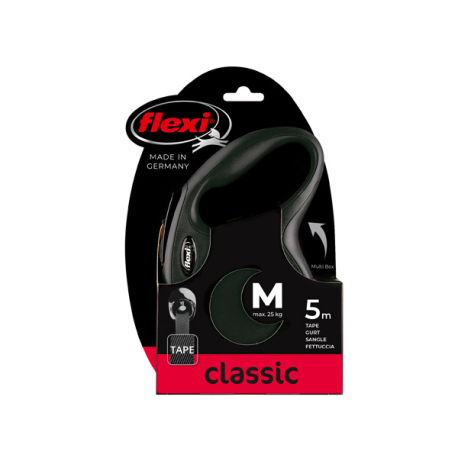 FLEXI CLASSIC, M, CORDON, 5m, HASTA 20Kg, NEGRO