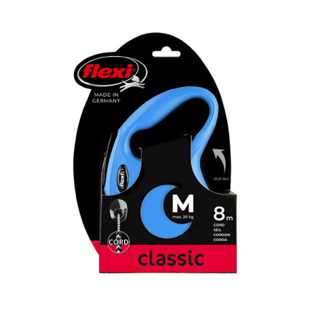 FLEXI CLASSIC, M, CORDON, 8m, HASTA 20Kg, AZUL
