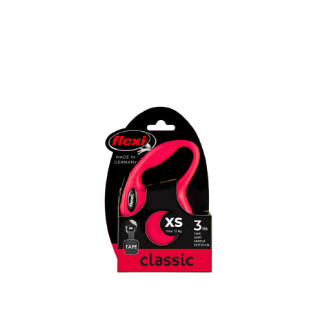 FLEXI CLASSIC, XS, CINTA, 3m, HASTA 12Kg, ROJO