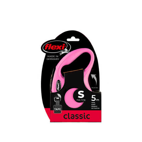 FLEXI CLASSIC, S, CINTA, 5m, HASTA 15Kg, ROSA