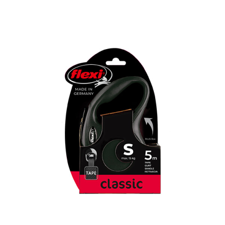 FLEXI CLASSIC, S, CINTA, 5m, HASTA 15Kg, NEGRO