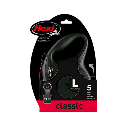 FLEXI CLASSIC, L, CINTA, 5m, HASTA 50Kg, NEGRO