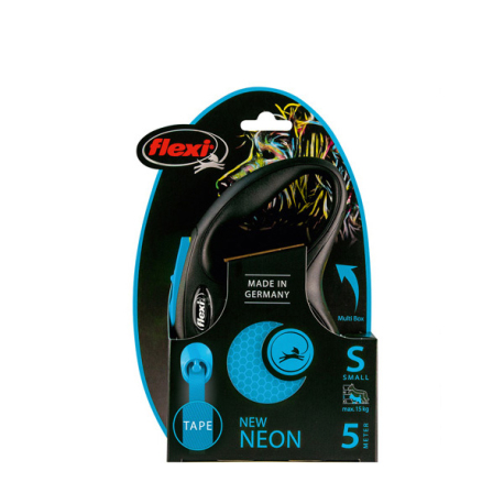 FLEXI NEON AZUL, S, CINTA, 5m, HASTA 15Kg