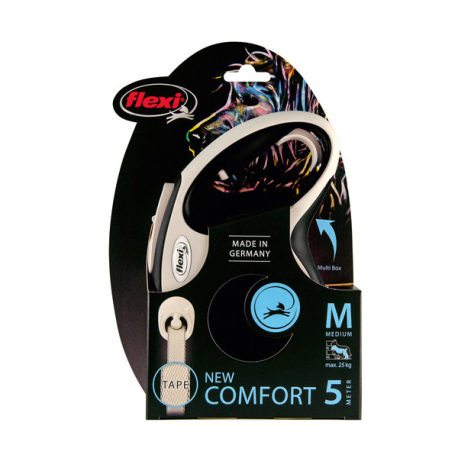 FLEXI COMFORT, M, CINTA, 5m, HASTA 25 Kg, NEGRO
