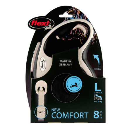 FLEXI COMFORT, L, CINTA, 8m, HASTA 50 Kg, NEGRO