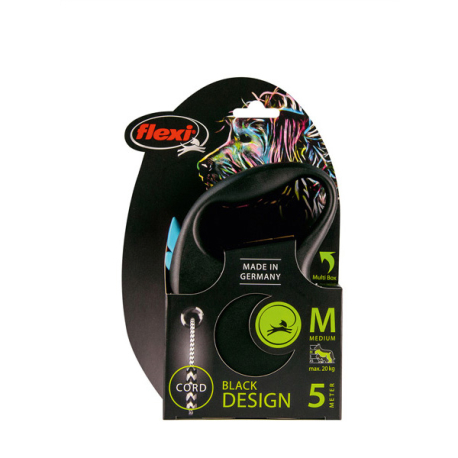 FLEXI BLACK DESIGN,M, CORDON, 5m, HASTA 20KG, AZUL