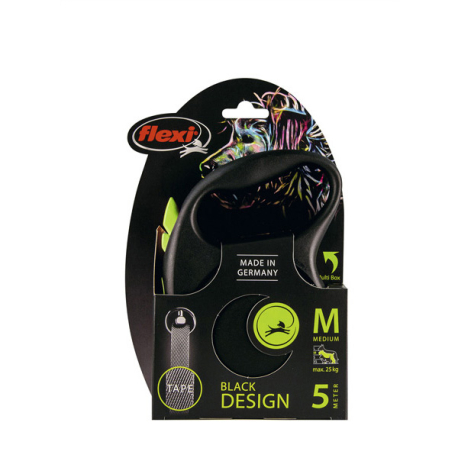 FLEXI BLACK DESIGN,M, CINTA, 5m, HASTA 25KG, VERDE