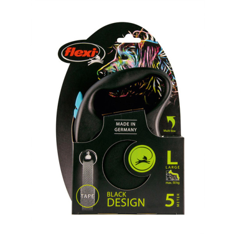 FLEXI BLACK DESIGN,L, CINTA, 5m, HASTA 50KG, AZUL