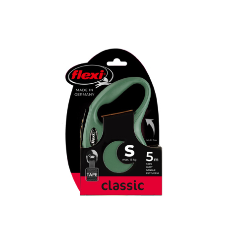FLEXI CLASSIC, S, CINTA, 5m, HASTA 15KG, VERDE MILITAR