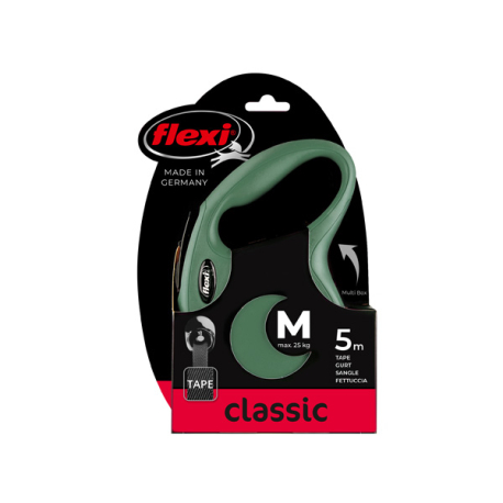 FLEXI CLASSIC, M, CINTA, 5m, HASTA 25KG, VERDE MILITAR