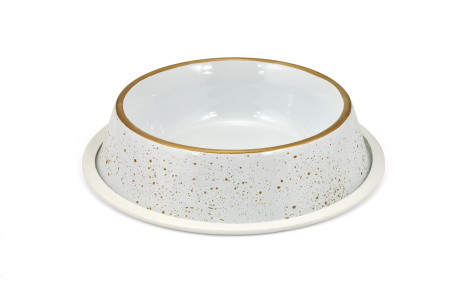 <p>Referencia del laboratorio: ANTISKID DOG BOWL WITH GOLDEN SPECKLE</p>