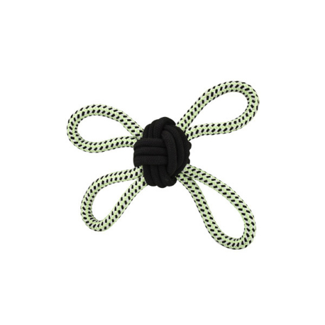 CUERDA DENTAL CON PELOTA Y ASAS  GLOW IN THE DARK 27,5cm - 140gr  (UMV 2uds.)