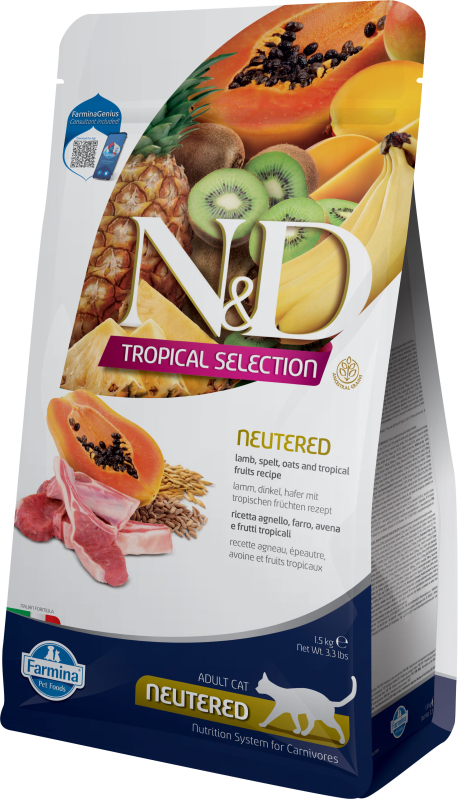 N&D CAT TROPICAL SELECTION CORDERO NEUTERED 1,5KG