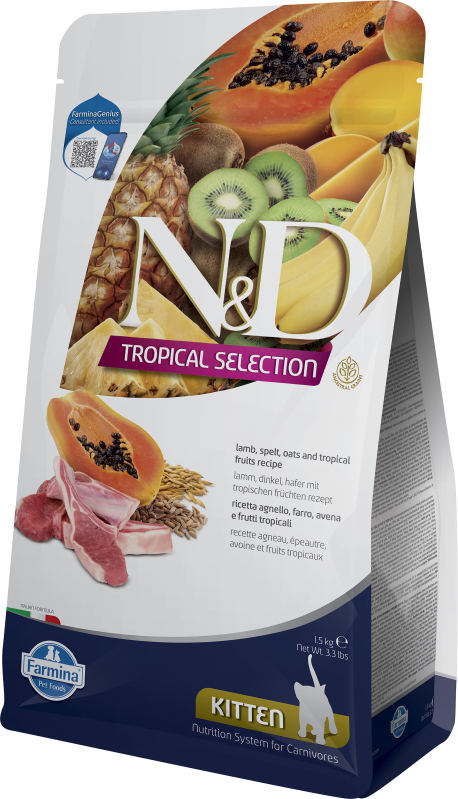 N&D CAT TROPICAL SELECTION KITTEN CORDERO 1,5 KG                    