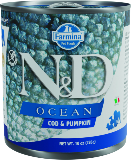 N&D DOG OCEAN BACALAO & CALABAZA ADULTO LATA 285GR (UMV 6uds)