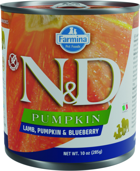 N&D DOG PUMPKIN CORDERO & CALABAZA & ARANDANO PUPPY LATA 285GR (UMV 6uds)