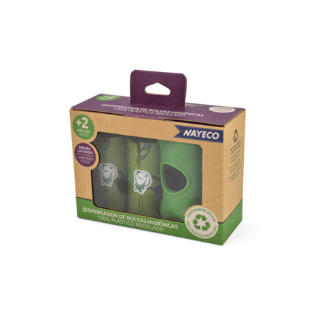 PORTABOLSAS RECICLADO +2 ROLLOS de 15 BOLSAS AROMA LAVANDA